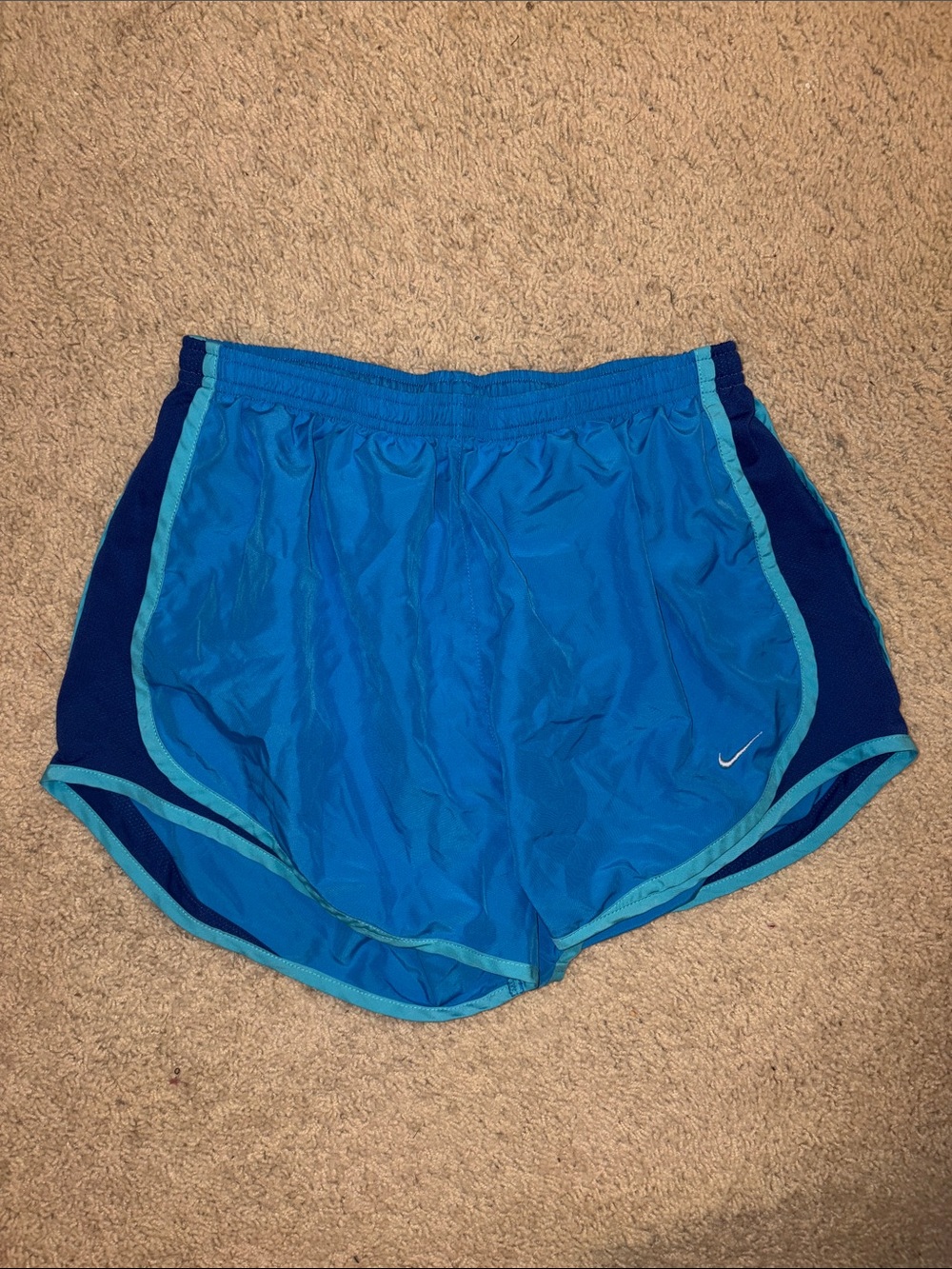 Nike Bright Blue Contrast-Trim Running Shorts